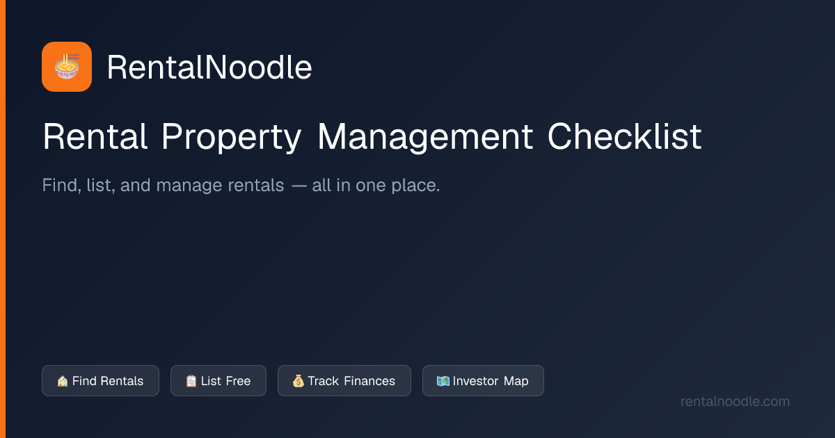 Rental Property Management Checklist — RentalNoodle